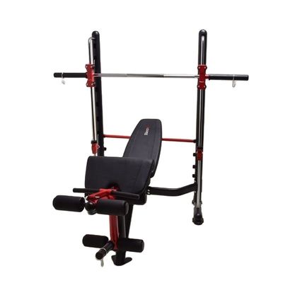 Équipement de gymnase rouge pour hommes squat rack levage de poids banc d'exercice