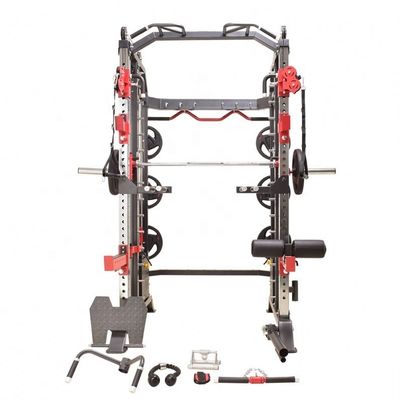 Tout en un Gymnase équipement de gymnase multifonctionnel Power Rack Smith Machine avec pile de poids