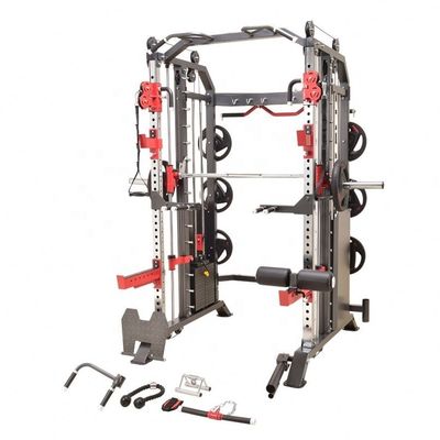 Tout en un Gymnase équipement de gymnase multifonctionnel Power Rack Smith Machine avec pile de poids