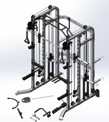 2-couche d'épaisseur de revêtement gris/noir Smith Machine Multi Home Gym pour votre entraînement à domicile