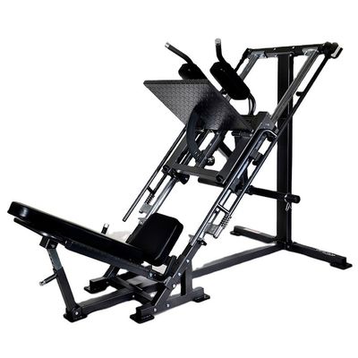 Équipement de gymnastique multifonctionnel pour le pressage des jambes de fitness et le squat hack en gris/noir