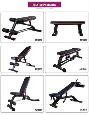 Bench d'usage réglable pour équipement de remise en forme du corps dimension assemblée 1610*630*1310 mm