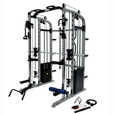 Équipement d'entraînement de gym à domicile multifonctionnel de fitness gris/noir avec ensemble combiné offert