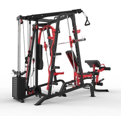 Équipement de gymnastique Machine Smith à fonction multiple gris/noir avec pile de poids pour la maison