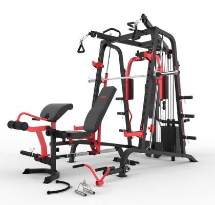 Équipement de gymnastique Machine Smith à fonction multiple gris/noir avec pile de poids pour la maison