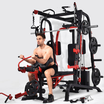 Équipement de gymnastique Machine Smith à fonction multiple gris/noir avec pile de poids pour la maison