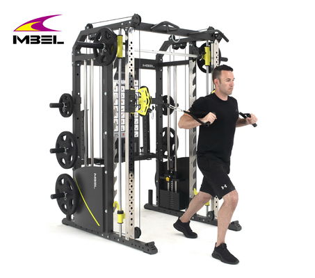Dispositif personnalisé de gymnastique à plusieurs fonctions réglable câble gymnastique squat rack avec 90lbs pile de poids