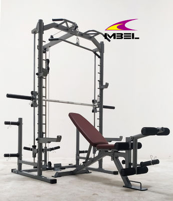 Unisexe réglable entraîneur fonctionnel équipement de gymnastique de puissance Smith machine squat rack avec lat tirer vers le bas et le câble crossover