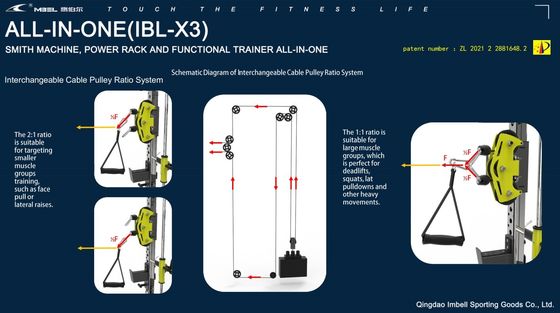 Gymnase à domicile pour hommes Power Rack Trainer fonctionnel Smith Machine Equipement de fitness avec conception