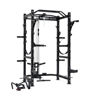 Barbell pliable squat power rack cage avec lat tirer vers le bas et 360 Landmine pour le gymnase à la maison