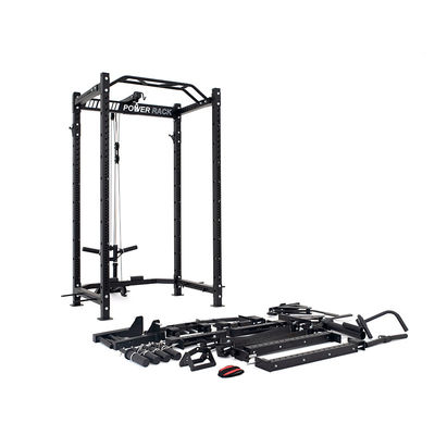 Barbell pliable squat power rack cage avec lat tirer vers le bas et 360 Landmine pour le gymnase à la maison